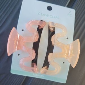 Peach Pink Claw Hair Clips 2-Pack
